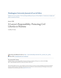 A Lawyer`s Responsibility: Protecting Civil Liberties in Wartime