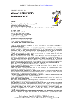 Romeo and Juliet by William Shakespeare