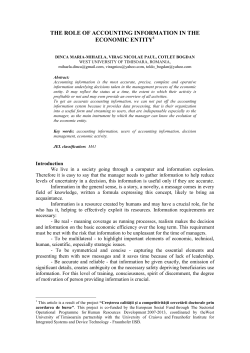 the role of accounting information in the economic entity