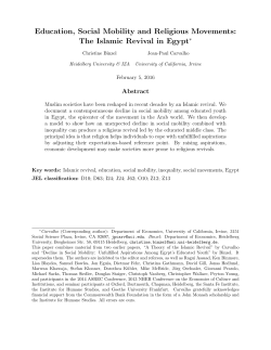 Education, Social Mobility and Religious Movements: The