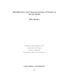 Identification and Characterization of Events in Social Media