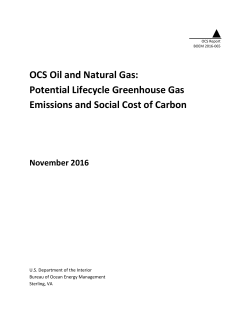 OCS Oil and Natural Gas: Potential Lifecycle Greenhouse