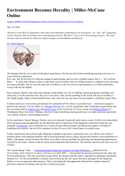 Environment Becomes Heredity | Miller