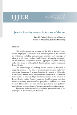 Jewish identity research: A state of the art