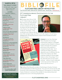 M.T. Anderson brings Shostakovich to the Fletcher Free Library!