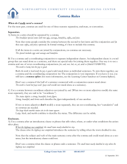 Commas  - Northampton Community College