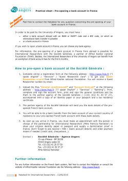 Practical-sheet on the pre-opening of a bank account
