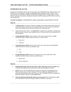 THE CRUCIBLE ACT III &ndash; ACTIVE READING GUIDE OVERVIEW OF