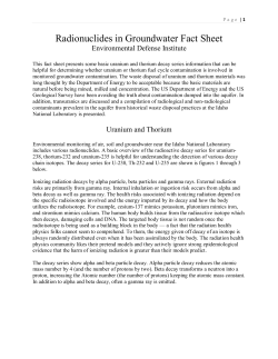Factsheet including uranium and thorium decay series