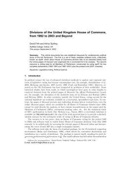 Divisions of the United Kingdom House of Commons, from 1992 to