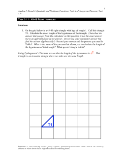 45&ndash;45 Right Triangles - Charles A. Dana Center