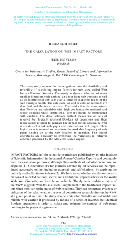 the calculation of web impact factors