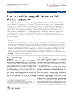 International Geomagnetic Reference Field: the 12th generation