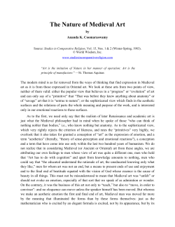 "The Nature of Medieval Art" by Ananda K. Coomaraswamy