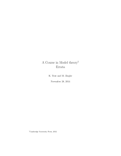 A Course in Model theory1 Errata