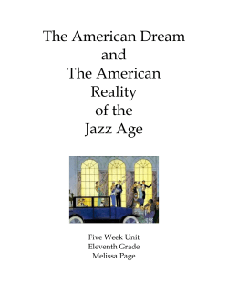 The American Dream and The American Reality of the Jazz Age