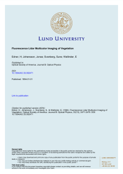 Fluorescence Lidar Multicolor Imaging of Vegetation Edner, H