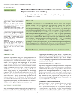 Effect of Acid and Fluoride Release from Four Glass Ionomer