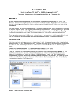 Switching from PC SAS to SAS Enterprise Guide Zhengxin (Cindy