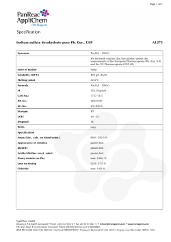 Sodium sulfate decahydrate pure Ph. Eur., USP A1375