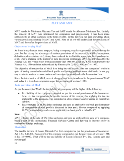 MAT AND AMT - Income Tax Department