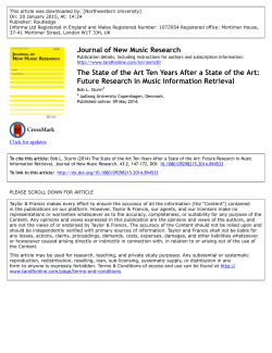 The State of the Art Ten Years After a State of the Art: Future