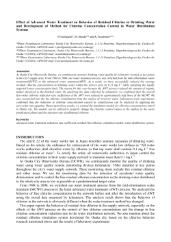 Effect of Advanced Water Treatment on Behavior of Residual