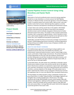 Project Details Coastal Pipeline Erosion Control Using Living