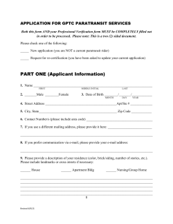 ada paratransit application - Gary Public Transportation Corporation