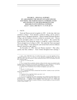 By Abolishing the Disadvantaged Spouse Doctrine, the North