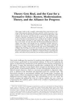 Theory Gets Real, and the Case for a Normative Ethic: Rostow