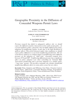 Geographic Proximity in the Diffusion of Concealed Weapons Permit