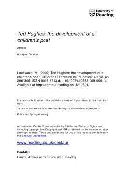 Ted Hughes: the development of a children`s poet