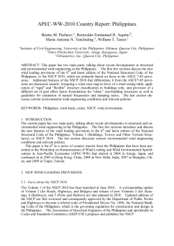 APEC-WW-2010 Country Report: Philippines
