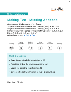 Making Ten - Missing Addends