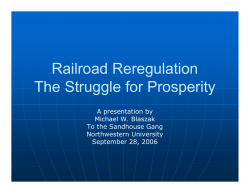 Railroad Reregulation The Struggle for Prosperity