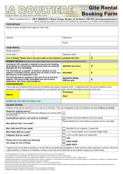 Gite Rental Booking Form