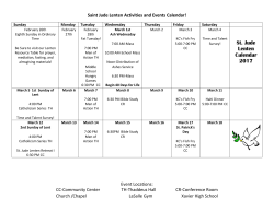 St. Jude Lenten Calendar 2017