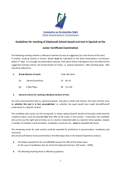 Guidelines for marking of (Optional) School-based