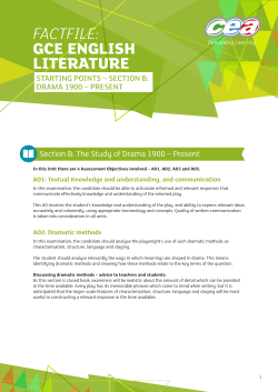 Starting Points - Drama 1900 - Present
