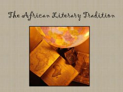 The African Literary Tradition
