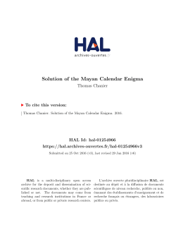 Solution of the Mayan Calendar Enigma - HAL