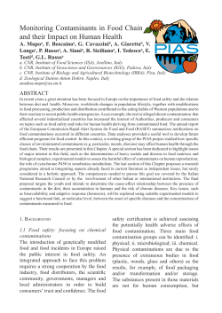 Monitoring Contaminants in Food Chain and their Impact - Dta-Cnr
