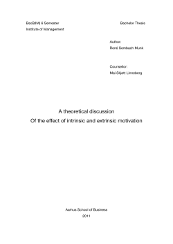 A theoretical discussion of the effect of intrinsic and extrinsic motivation