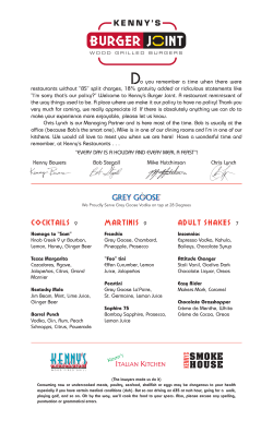 Menu - Kenny`s Burger Joint