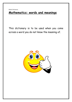 Maths Dictionary - Chipping Sodbury School