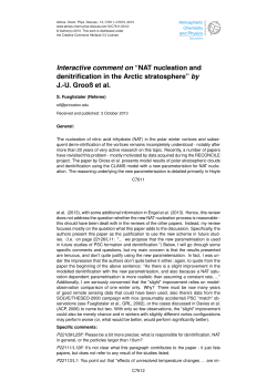 Interactive comment on &ldquo;NAT nucleation and denitrification in the