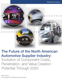 The future of the North American automotive supplier