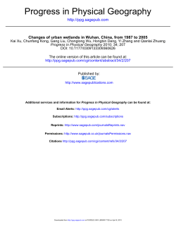 Progress in Physical Geography - Purdue`s EAPS