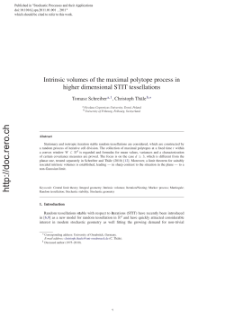 Intrinsic volumes of the maximal polytope process in